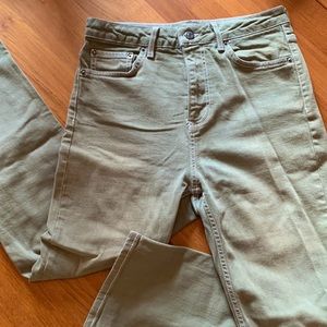 Army green top shop Moto jeans